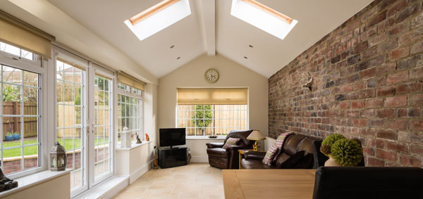 The interior of a home extension