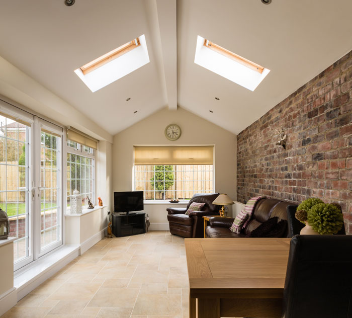 The interior of a home extension