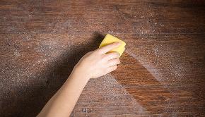 cleaning dust off cabinet top 